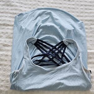 Lululemon Light Blue Strappy Sports Bra sz 4